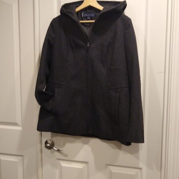 Anne Klein Hooded Wool Blend Coat size Large - Picture 4 of 7